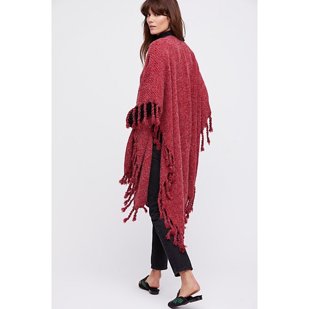 FREE PEOPLE fringe kimono cardigan - Picture 2 of 4